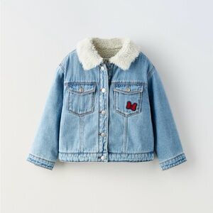 Zara Disney Faux Sherling Denim Jacket 18-24 months Like new